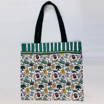 Tote Collage with Green Stripes